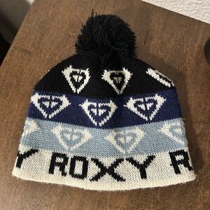 Roxy Black and Blue Knit Beanie